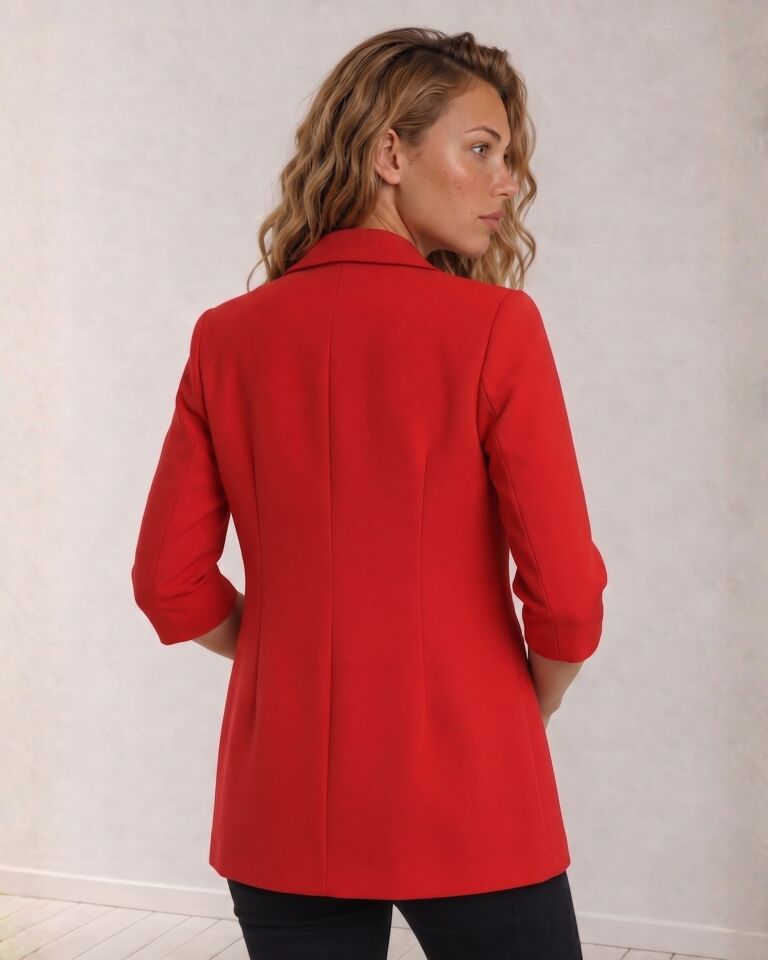 Emma Yazlık Blazer Ceket - KIRMIZI