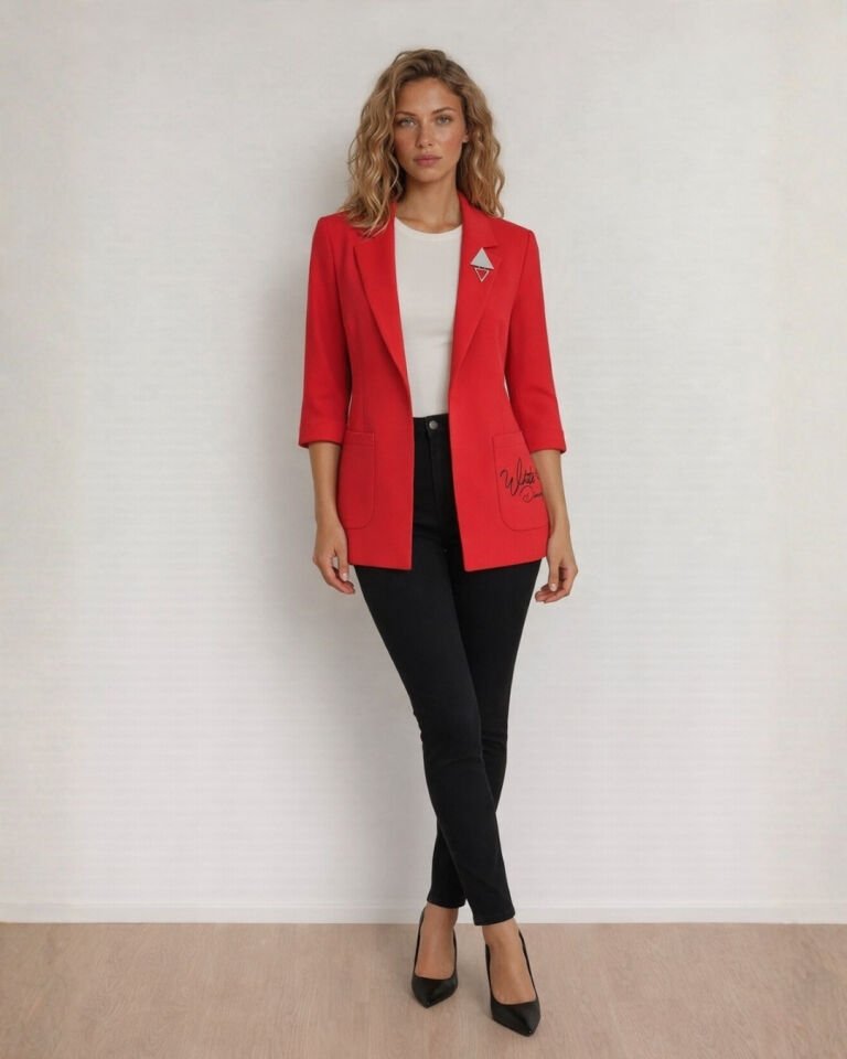 Emma Yazlık Blazer Ceket - KIRMIZI