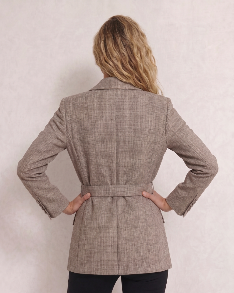 Lina Yazlık Bej Şık Blazer Ceket