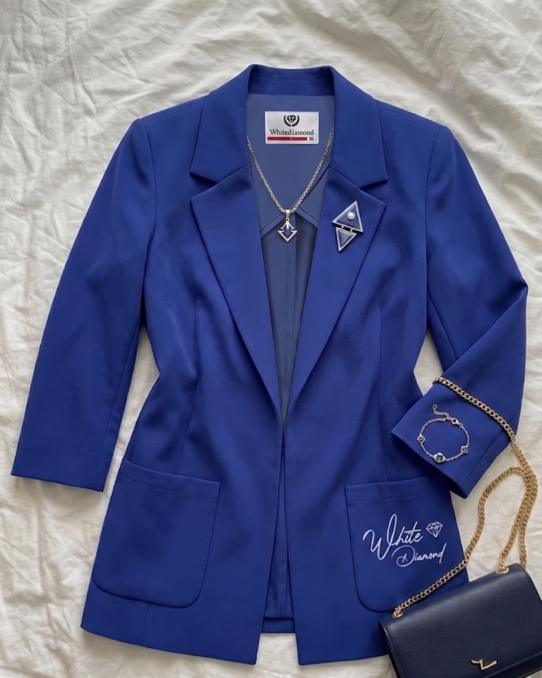 Emma Yazlık Blazer Ceket - SAKS MAVİ