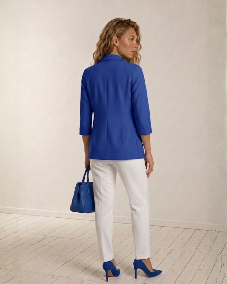 Emma Yazlık Blazer Ceket - SAKS MAVİ