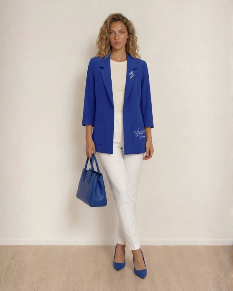Emma Yazlık Blazer Ceket - SAKS MAVİ