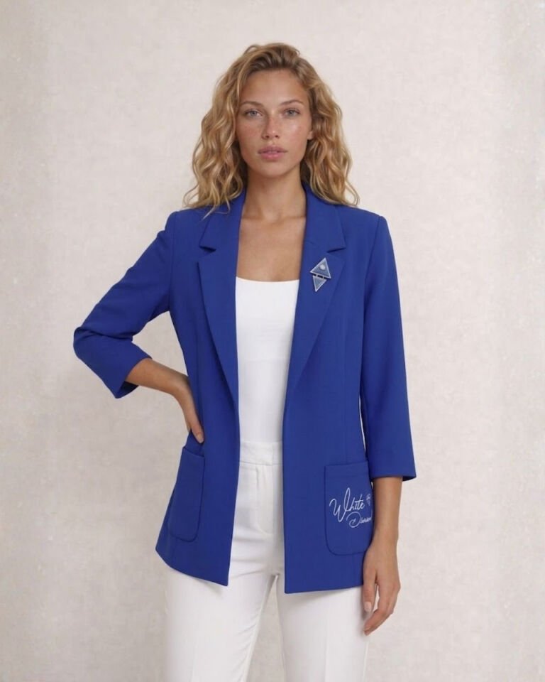 Emma Yazlık Blazer Ceket - SAKS MAVİ