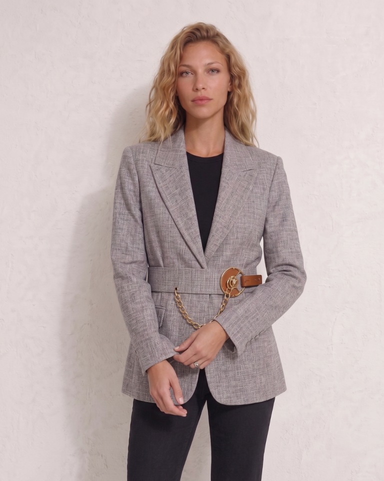 Lina Yazlık Mavi Şık Blazer Ceket