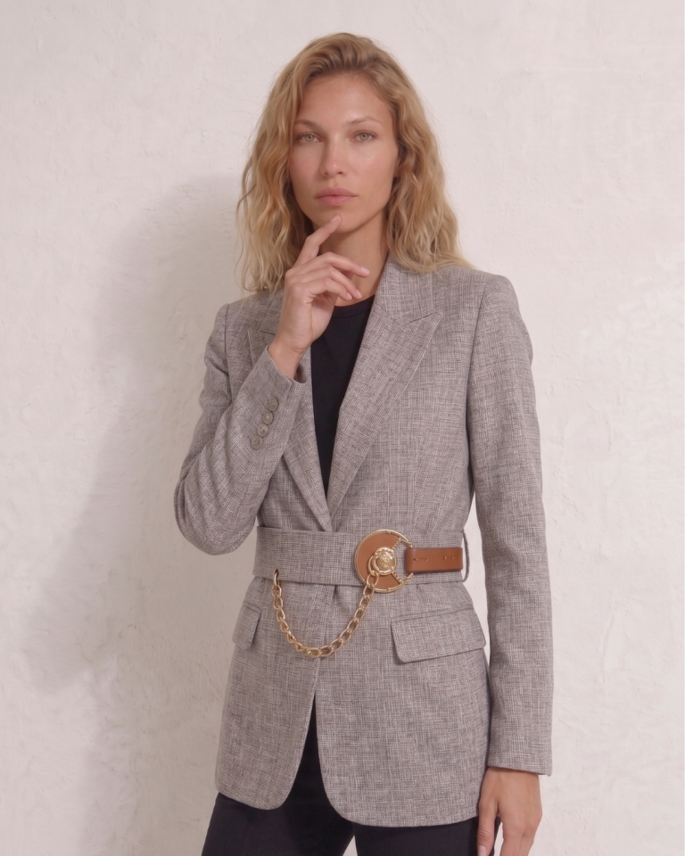 Lina Yazlık Mavi Şık Blazer Ceket