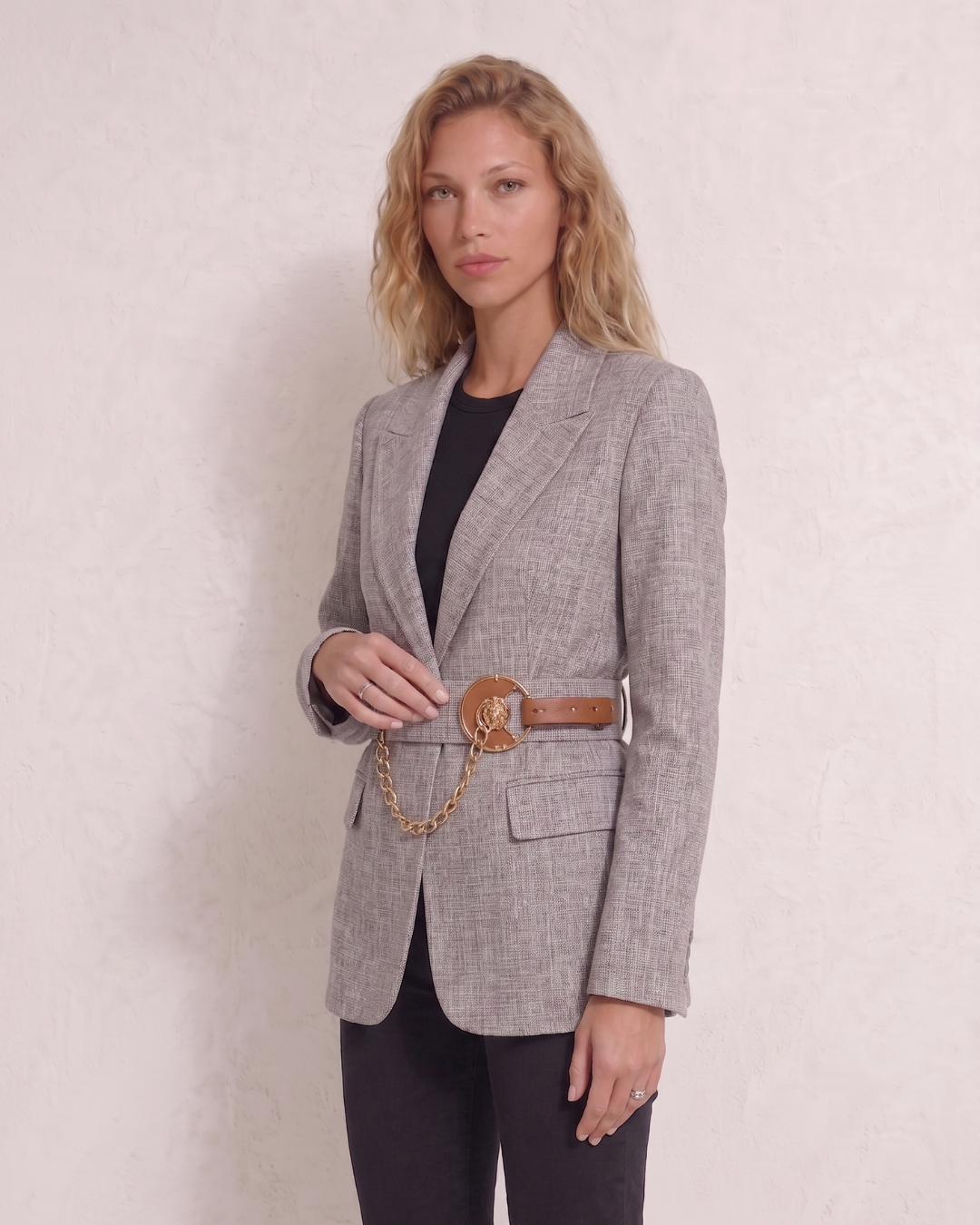 Lina Yazlık Mavi Şık Blazer Ceket