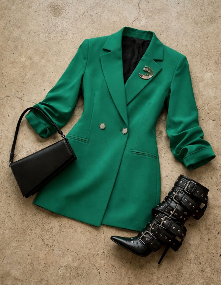 Cara Blazer Ceket - YEŞİL