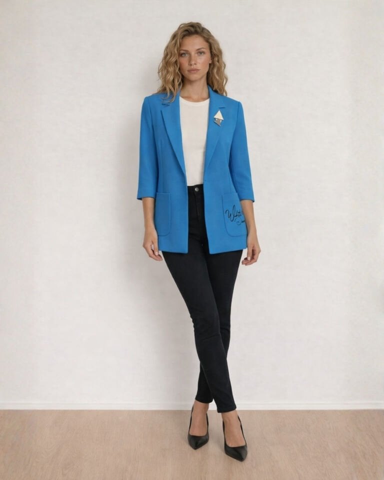 Emma Yazlık Blazer Ceket - İNDİGO