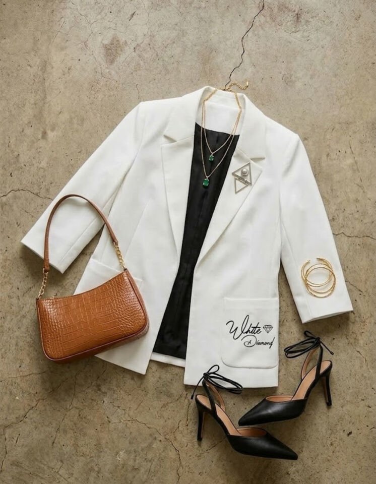 Terra Blazer Ceket - BEYAZ