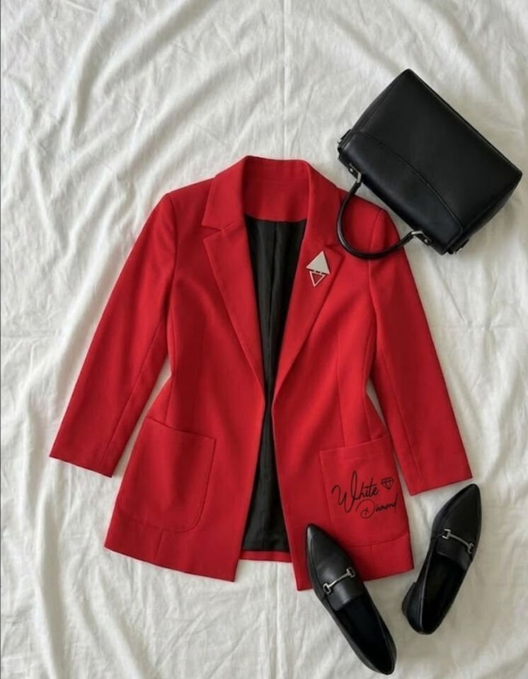 Terra Blazer Ceket - KIRMIZI