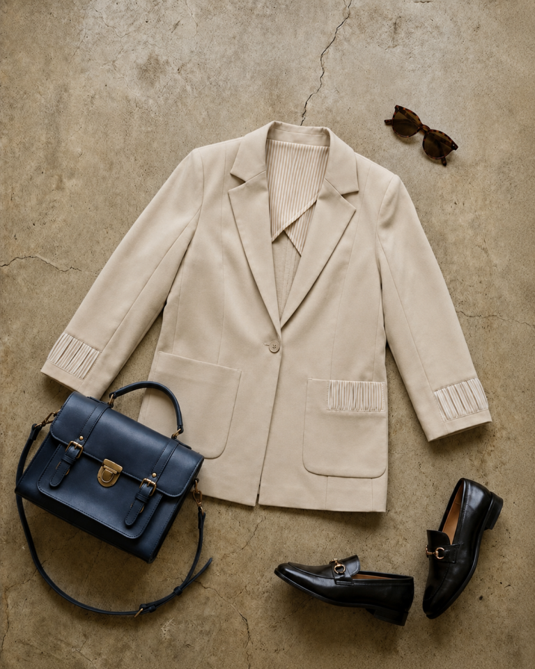 Ava Yazlık Blazer Ceket - BEJ