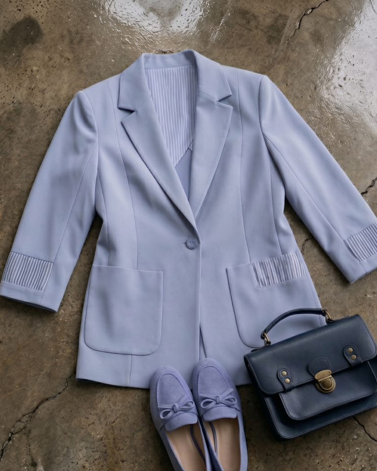 Ava Yazlık Blazer Ceket - BUZ MAVİ