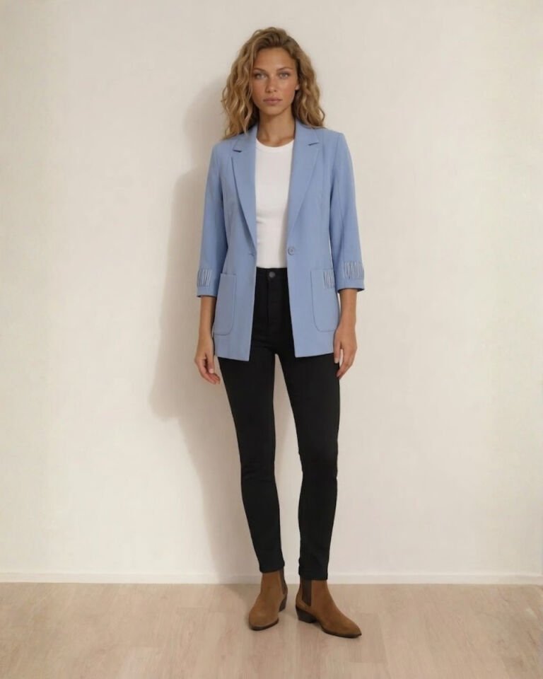 Ava Yazlık Blazer Ceket - BUZ MAVİ