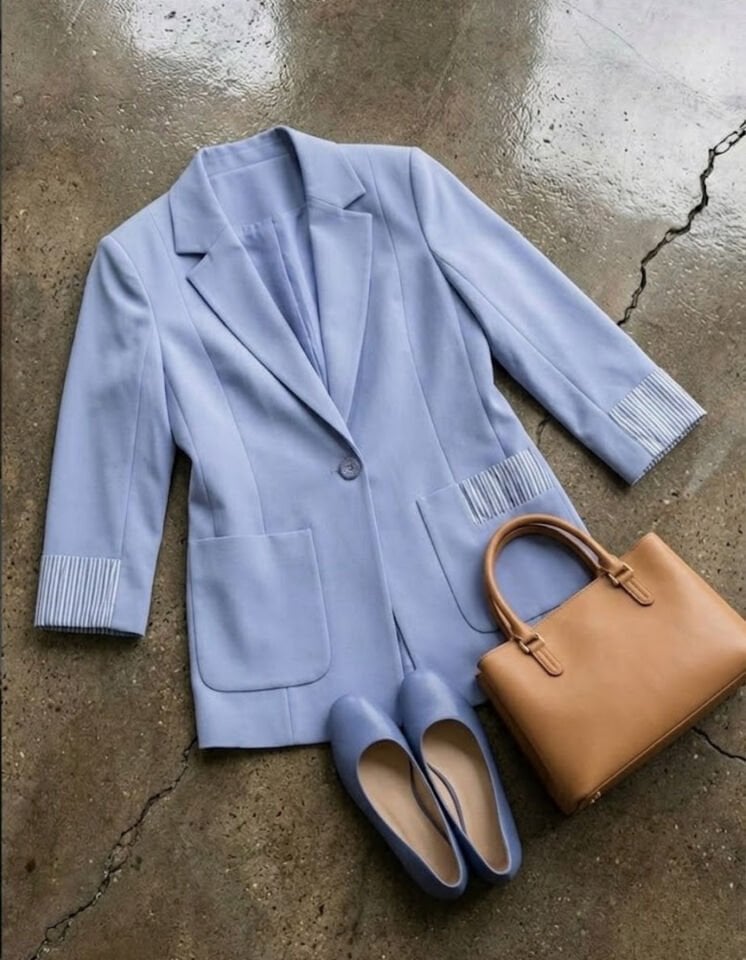 Ava Yazlık Blazer Ceket - BUZ MAVİ