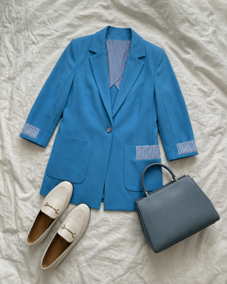 Ava Yazlık Blazer Ceket - İNDİGO