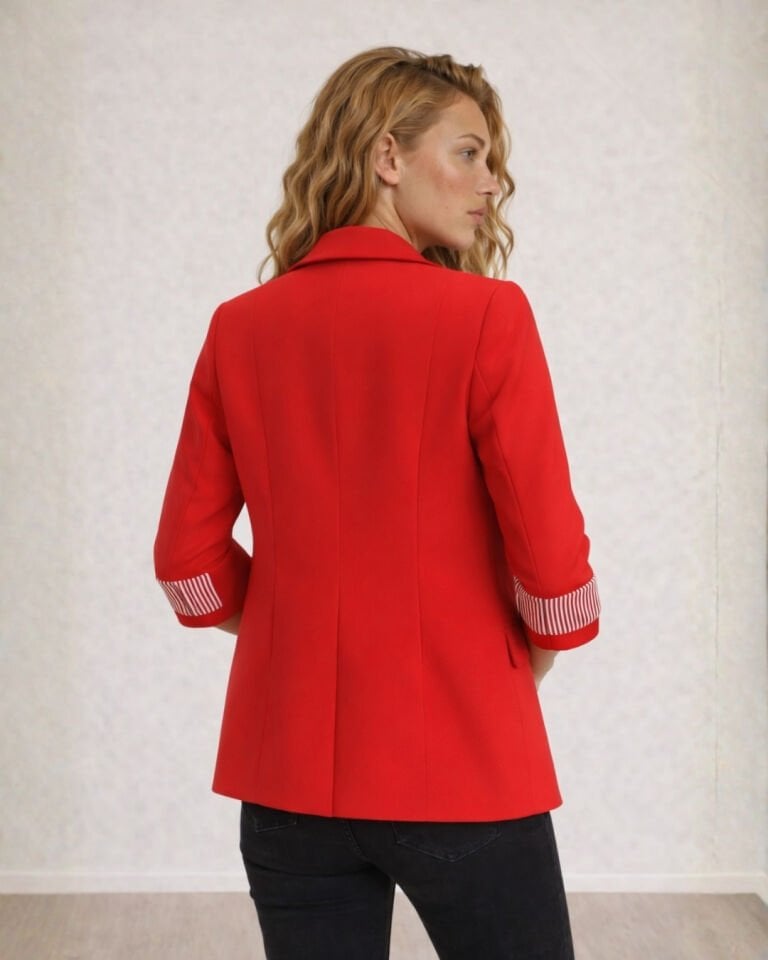 Ava Yazlık Blazer Ceket - KIRMIZI