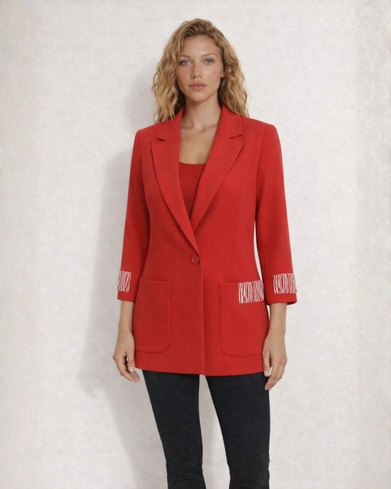 Ava Yazlık Blazer Ceket - KIRMIZI