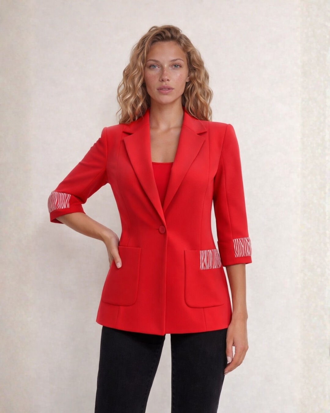 Ava Yazlık Blazer Ceket - KIRMIZI