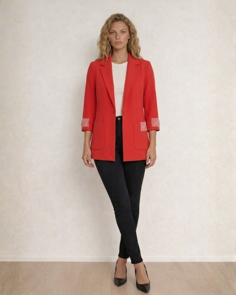 Ava Yazlık Blazer Ceket - KIRMIZI