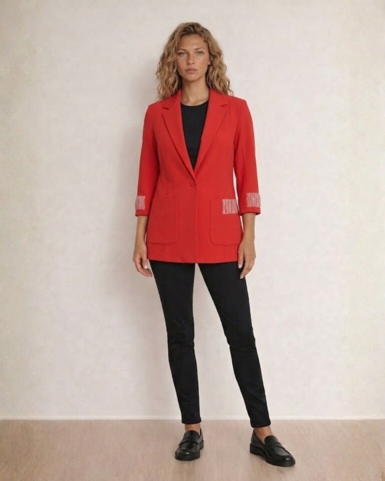 Ava Yazlık Blazer Ceket - KIRMIZI