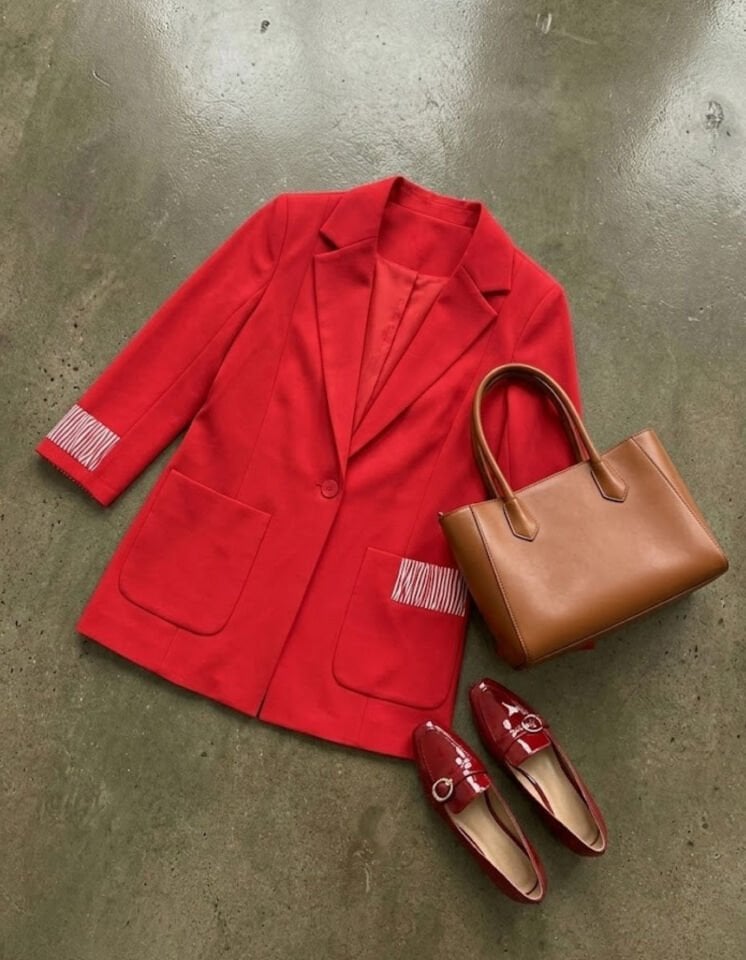 Ava Yazlık Blazer Ceket - KIRMIZI