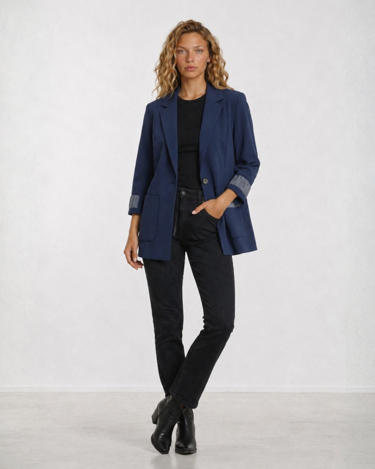 Ava Yazlık Blazer Ceket - LACİVERT