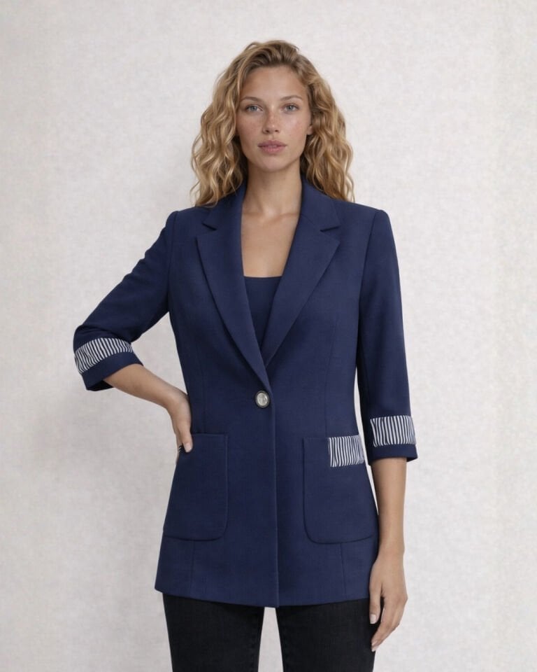 Ava Yazlık Blazer Ceket - LACİVERT