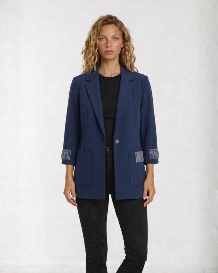 Ava Yazlık Blazer Ceket - LACİVERT