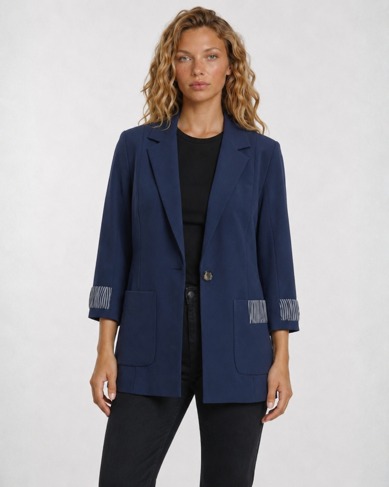 Ava Yazlık Blazer Ceket - LACİVERT