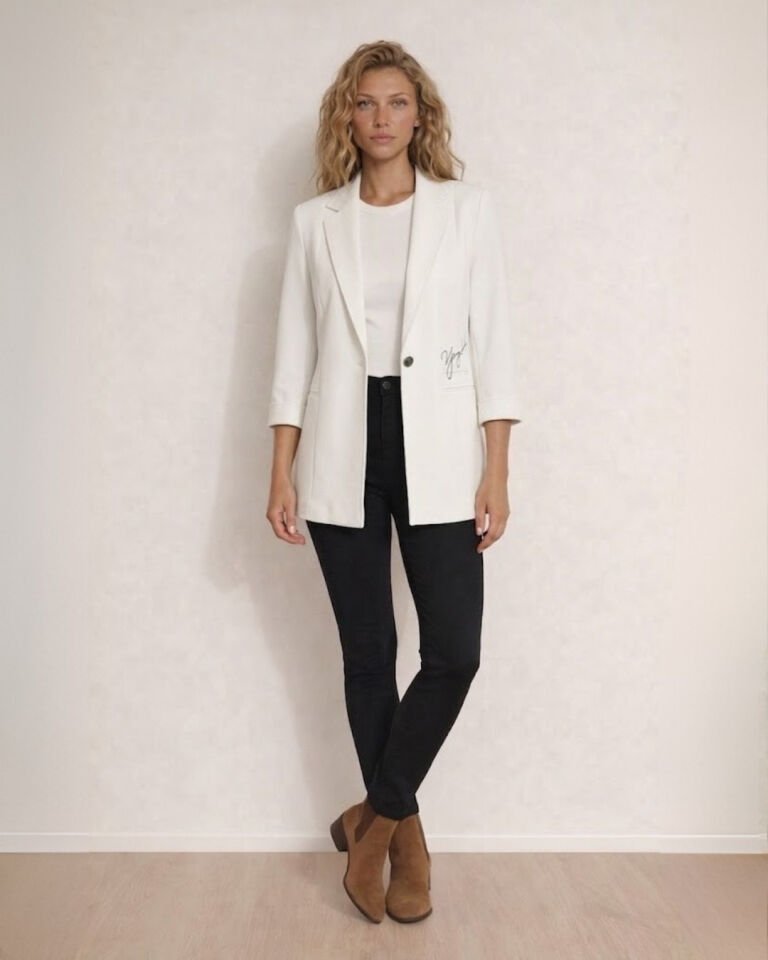 Mary Blazer Ceket - BEYAZ