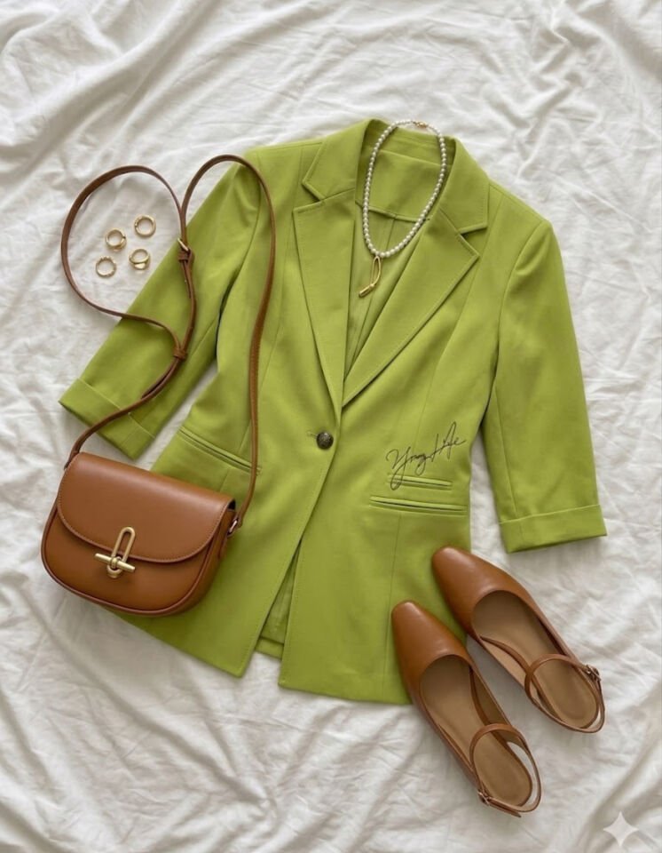 Mary Blazer Ceket - AÇIK YEŞİL