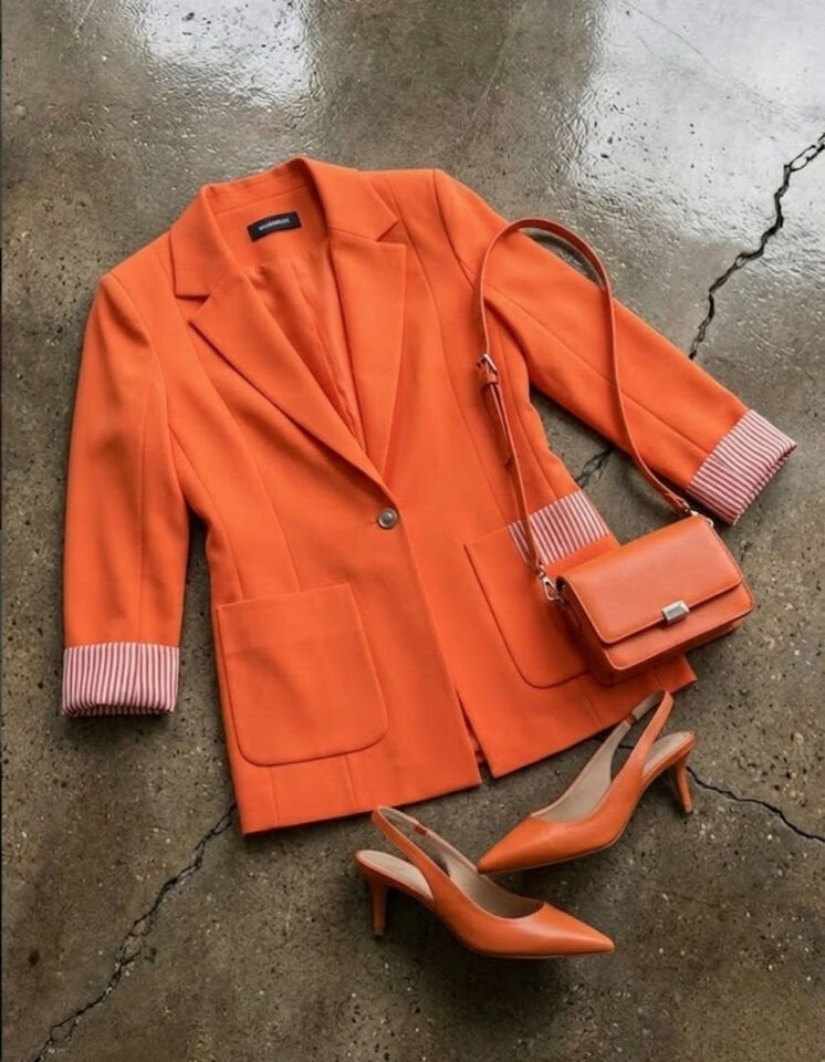 Ava Yazlık Blazer Ceket - TURUNCU