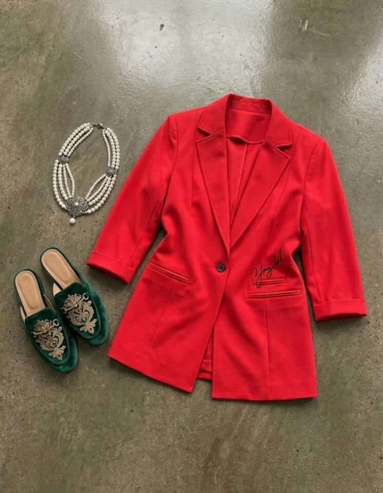 Mary Blazer Ceket - KIRMIZI