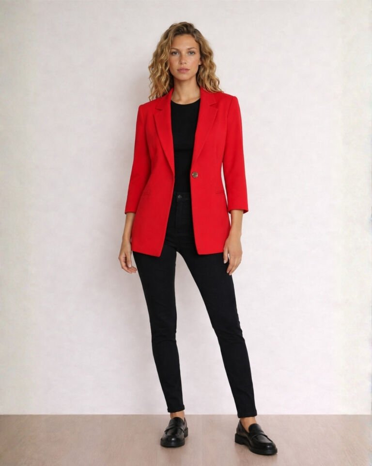 Mia Yazlık Blazer Ceket - KIRMIZI