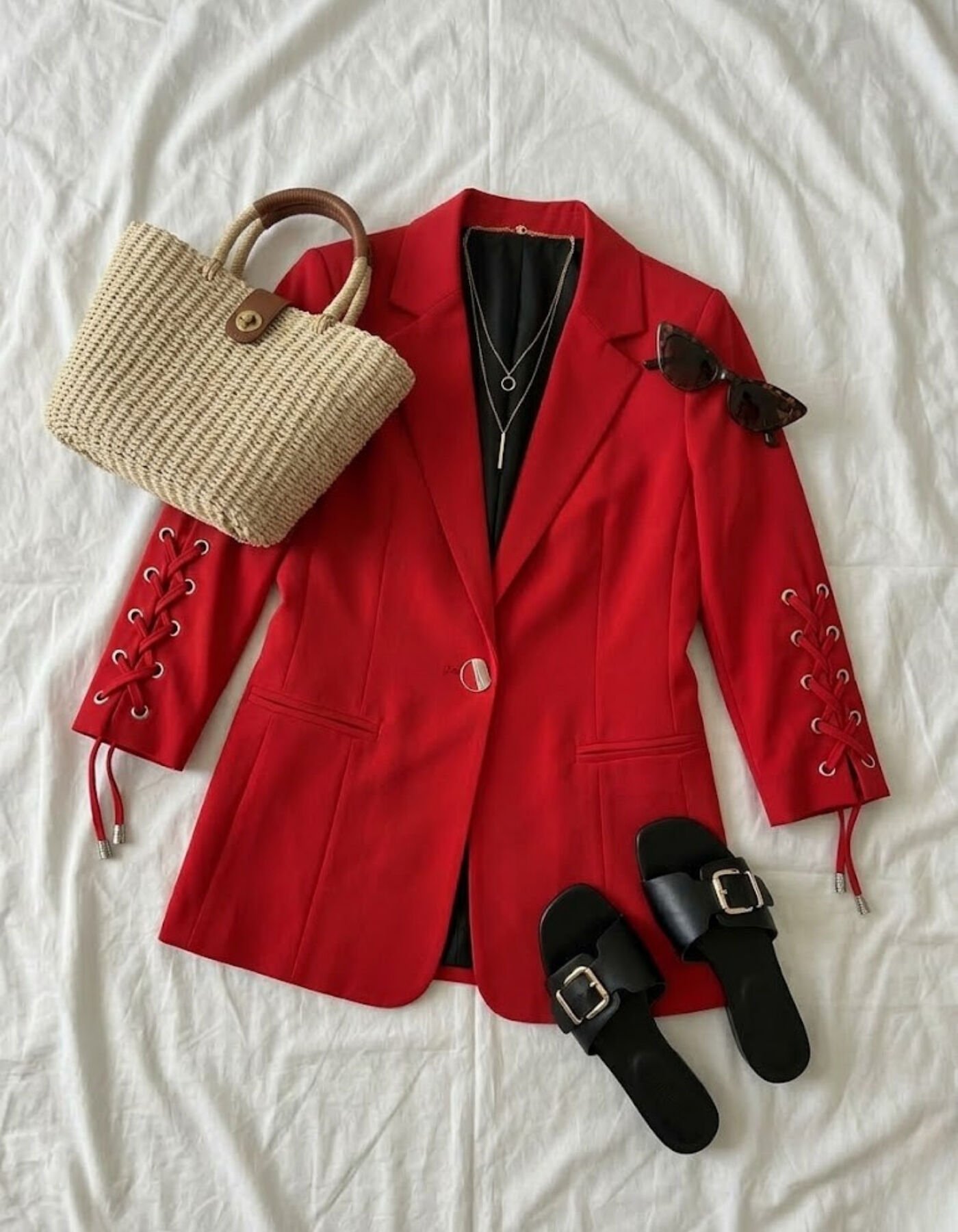 Mia Yazlık Blazer Ceket - KIRMIZI