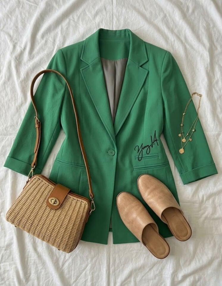 Mary Blazer Ceket - YEŞİL