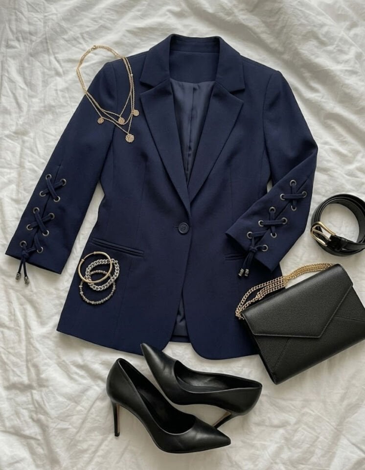 Mia Yazlık Blazer Ceket - LACİVERT