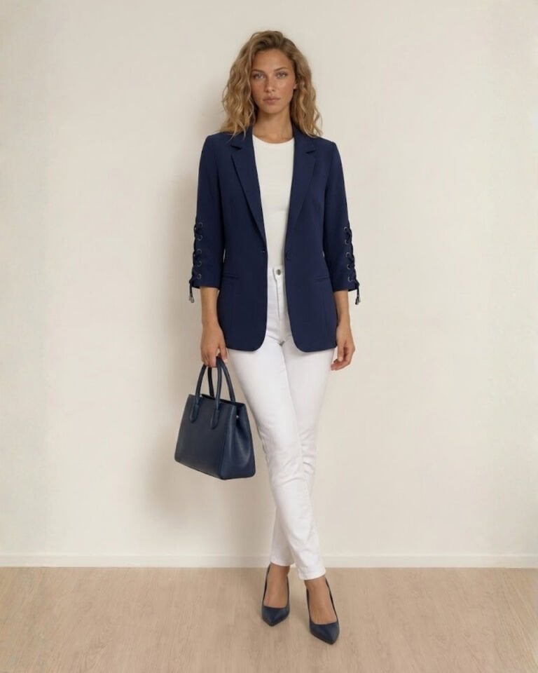 Mia Yazlık Blazer Ceket - LACİVERT