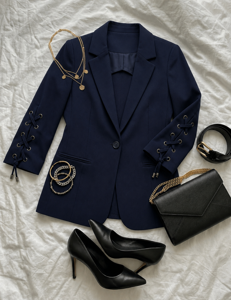Mia Yazlık Blazer Ceket - LACİVERT