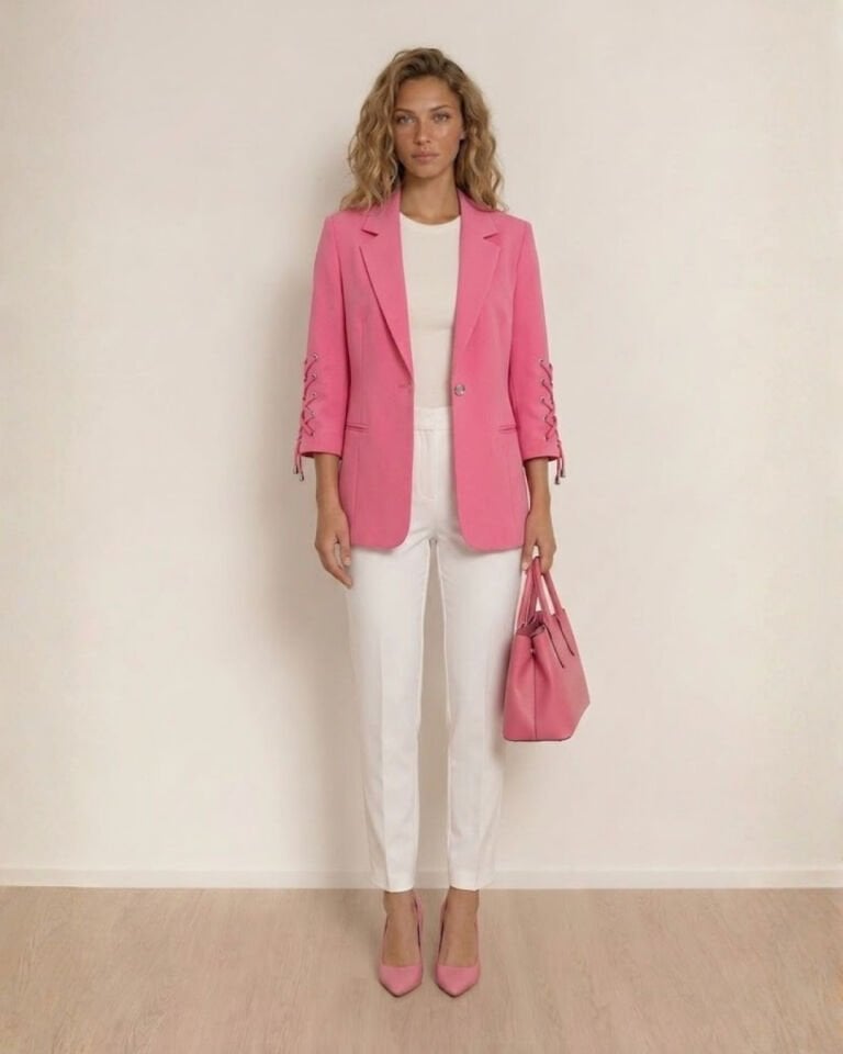 Mia Yazlık Blazer Ceket - PEMBE