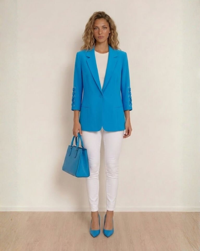 Mia Yazlık Blazer Ceket - SAKS MAVİ