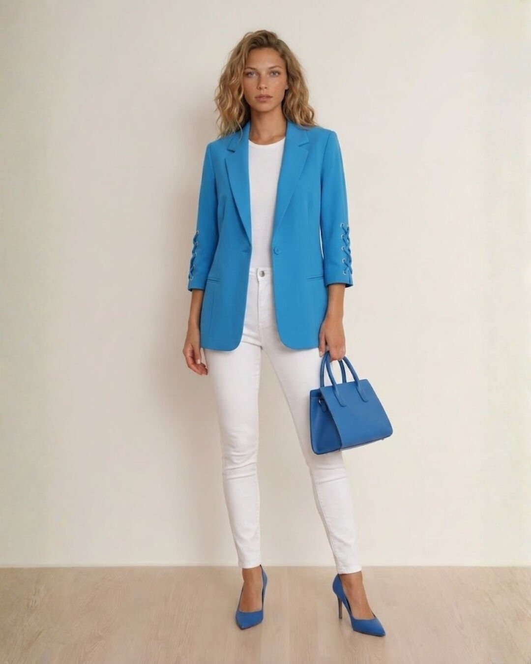 Mia Yazlık Blazer Ceket - SAKS MAVİ