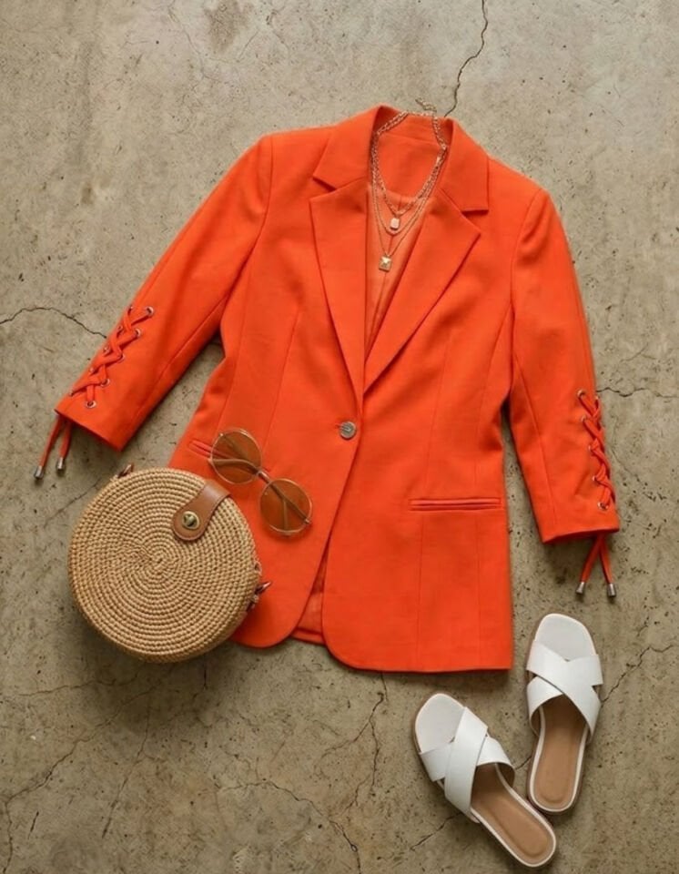 Mia Yazlık Blazer Ceket - TURUNCU