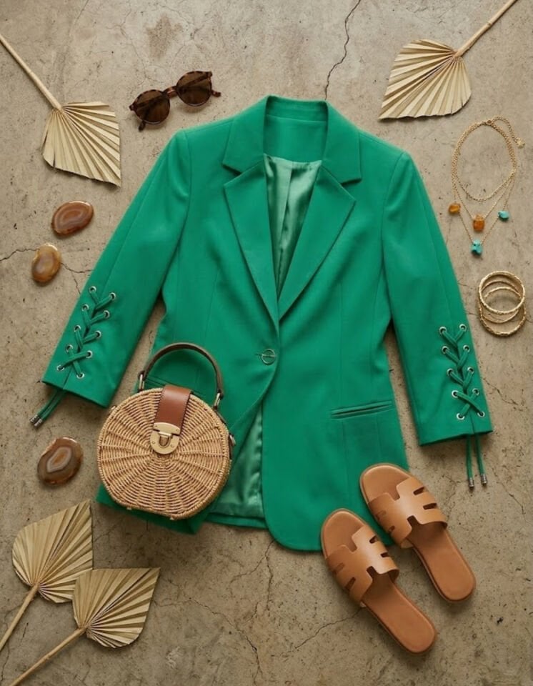Mia Yazlık Blazer Ceket - YEŞİL