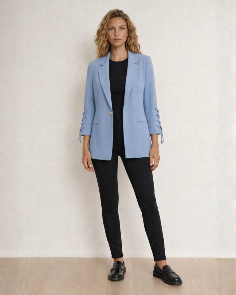 Mia Yazlık Blazer Ceket - BUZ MAVİ