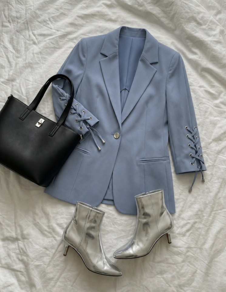 Mia Yazlık Blazer Ceket - BUZ MAVİ