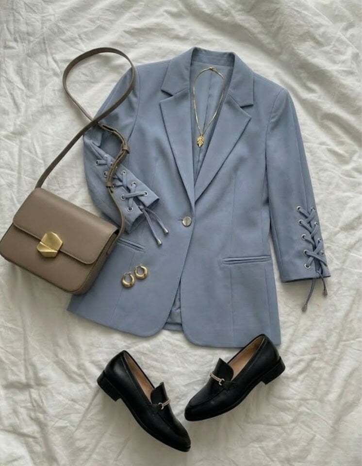 Mia Yazlık Blazer Ceket - BUZ MAVİ