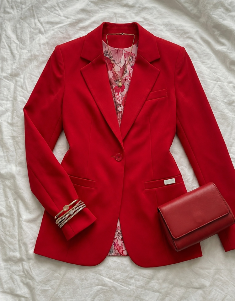 Ruby Blazer Ceket - KIRMIZI