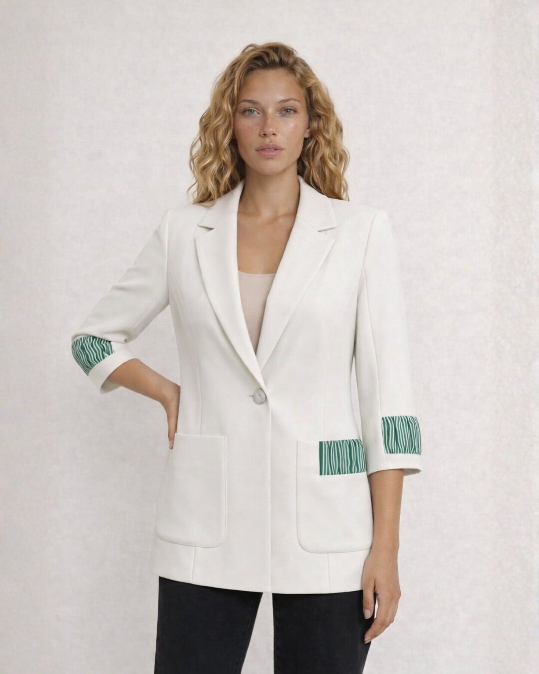 Adel Blazer Ceket - BEYAZ