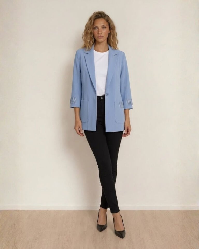 Adel Blazer Ceket - BUZ MAVİ